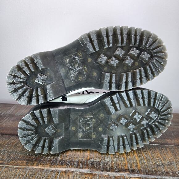 NEW Dr Doc Martens Jadon Womens Size 7 Platform Leather Combat Boots White Black - Picture 9 of 13